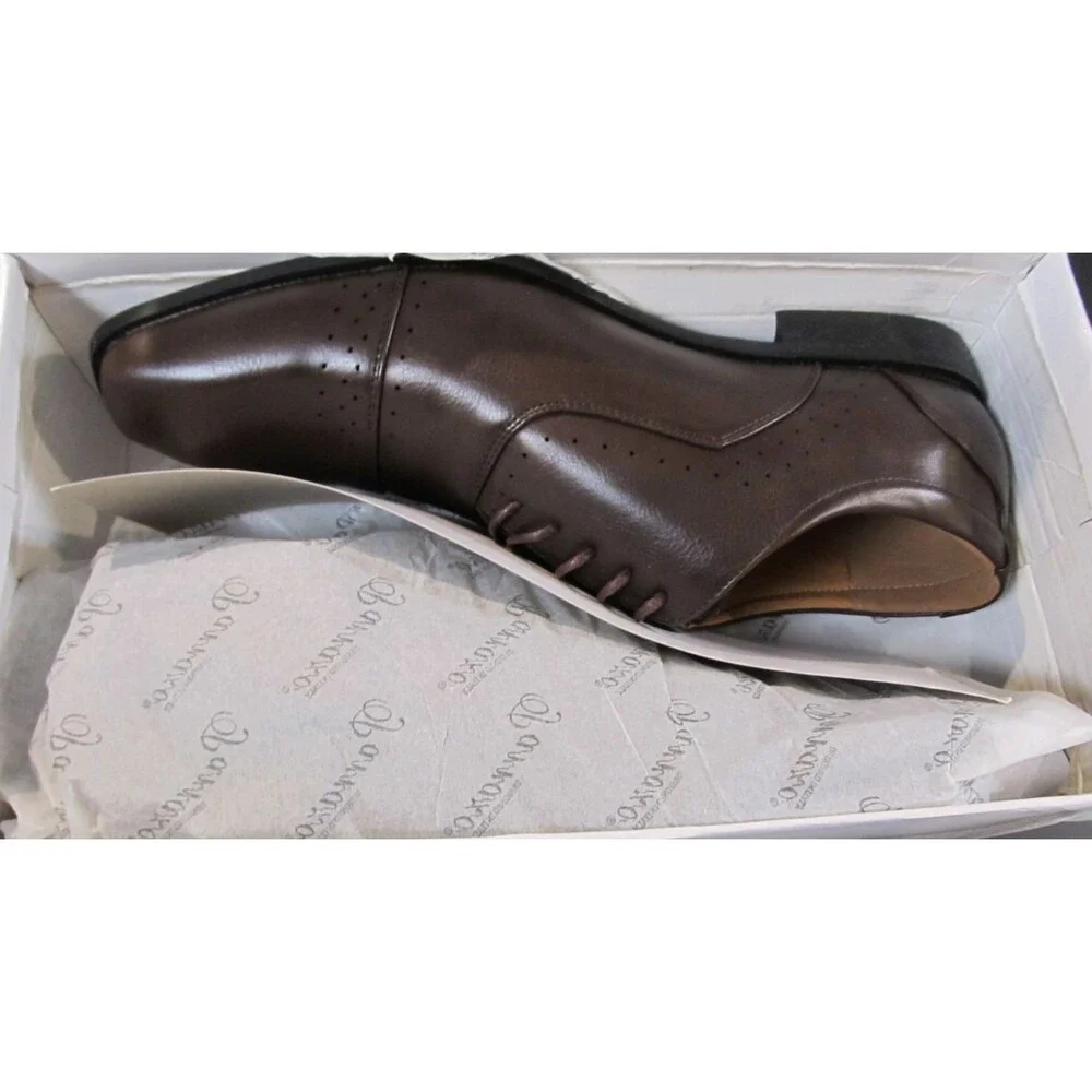 Parrazo Mens Brown Leather Dress Shoes Size 12 NIB Lace‑Up Oxford Classic Formal